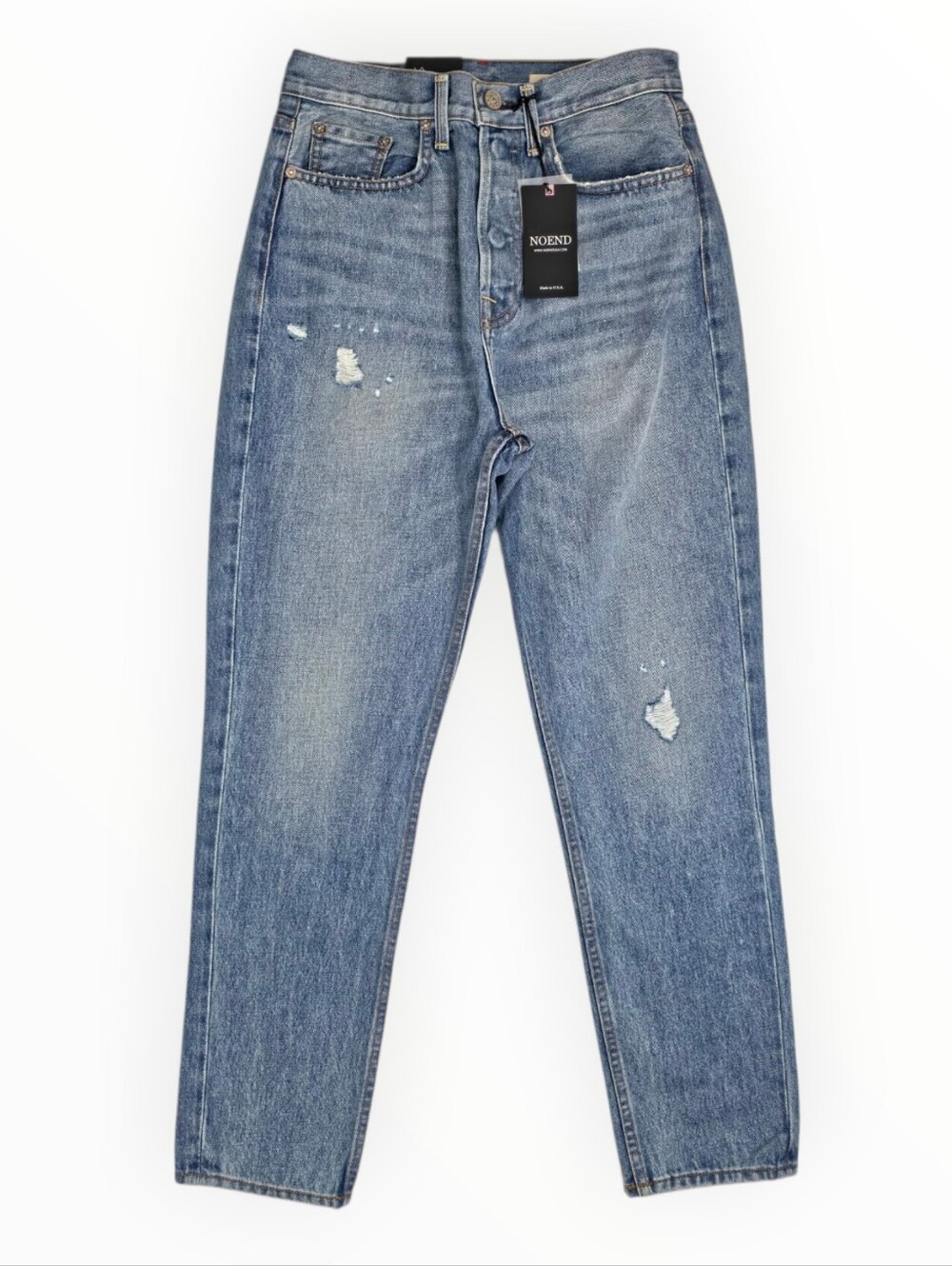 Noend Denim Susie Classic Fit Jeans Button Fly Distressed Made USA Women's 27
